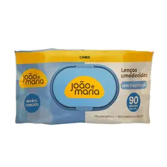 LENÇOS UMEDECIDO JOÃO E MARIA SEM FRAGRÂNCIA 90 UNIDADES
