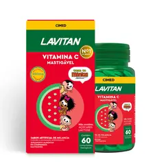LAVITAN VITAMINA C MASTIGAVEL SABOR MELANCIA COM 60 COMPRIMIDOS MASTIGÁVEIS