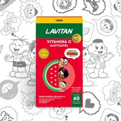 LAVITAN VITAMINA C MASTIGAVEL SABOR MELANCIA COM 60 COMPRIMIDOS MASTIGÁVEIS