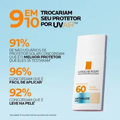PROTETOR SOLAR FACIAL LA ROCHE ANTHELIOS UVA FPS60 COR 4.0 45 ML