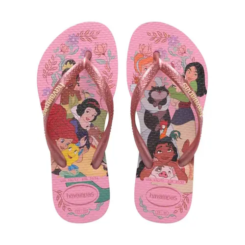CHINELO HAVAIANAS KIDS SLIM PRINCESS ROSA TAMANHO 33