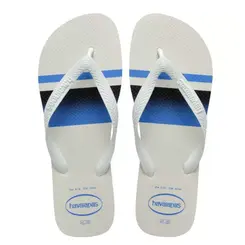 CHINELO HAVAIANAS BASIC BRANCO COM AZUL TAMANHO 41