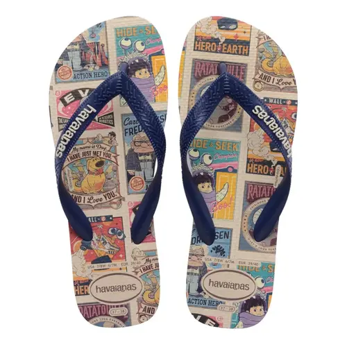 CHINELA HAVAIANAS TOP DISNEY CLASSIC BEGE COM MARINHO TAMANHO 35