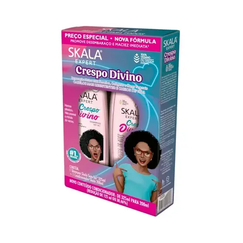 KIT SKALA CRESPO DIVINO SHAMPOO 325ML + CONDICIONADOR 200ML