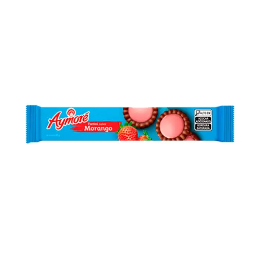 BOLACHA RECHEADA AYMORE TORTINI MORANGO 90G
