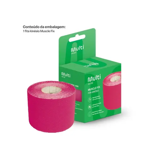 FITA KINESIO MULTILASER 05CMX5M COR ROSA