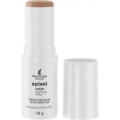MANTECORP PROTETOR SOLAR FACIAL EPISOL COLOR STICK FPS50 COR MEDIO 18G