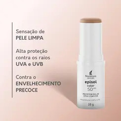 MANTECORP PROTETOR SOLAR FACIAL EPISOL COLOR STICK FPS50 COR MEDIO 18G