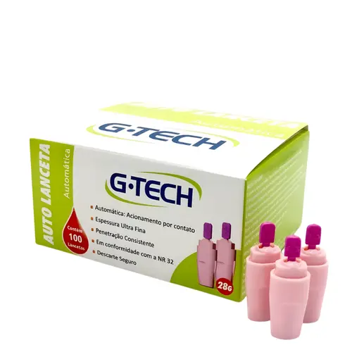 AUTO LANCETA MINI G-TECH 28G COM 100 UNIDADES