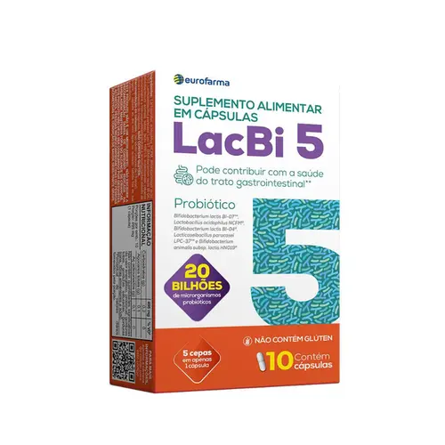 SUPLEMENTO ALIMENTAR LACBI 5 - PROBIÓTICO COM 10 CAPSULAS