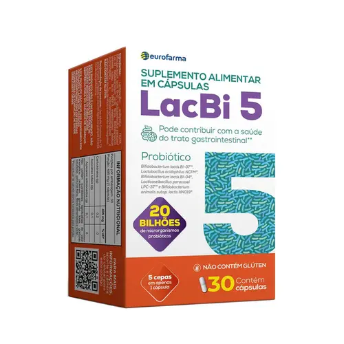 SUPLEMENTO ALIMENTAR LACBI 5 - PROBIOTICOS COM 30 CAPSULAS