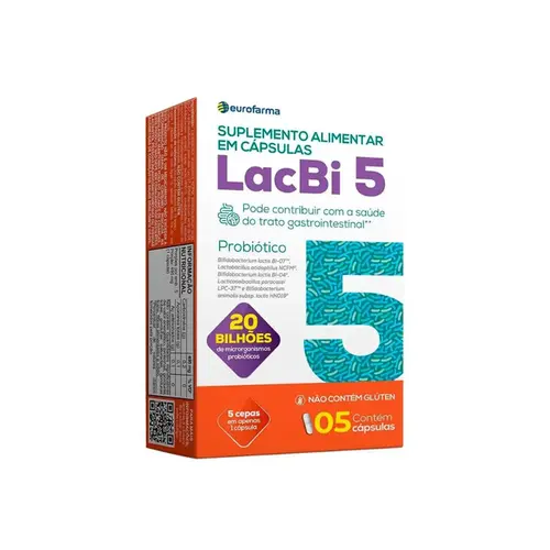 SUPLEMENTO ALIMENTAR LACBI 5 - PROBIÓTICO COM 5 CAPSULAS