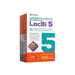 SUPLEMENTO ALIMENTAR LACBI 5 - PROBIÓTICO COM 5 CAPSULAS
