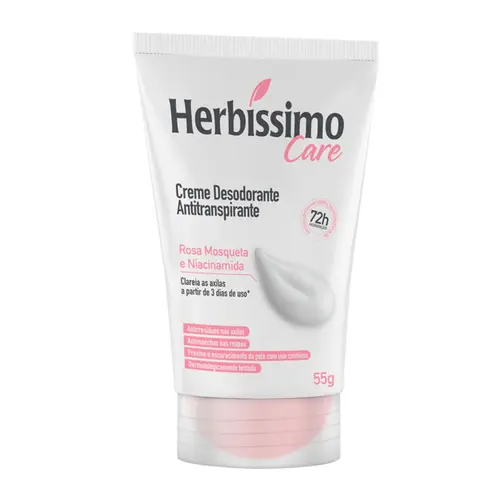 DESODORANTE EM CREME HERBISSIMO CARE ROSA MOSQUETA E NIACINAMIDA 55G