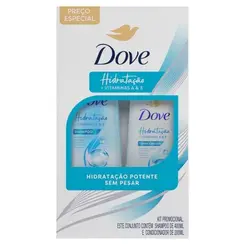 KIT DOVE HIDRATAÇAO SHAMPOO 400ML + CONDICIONADOR 200ML