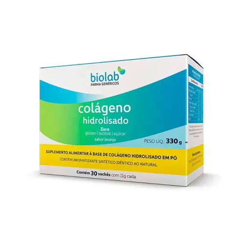 COLAGENO HIDROLISADO EM PÓ BIOLAB COM 30 SACHES