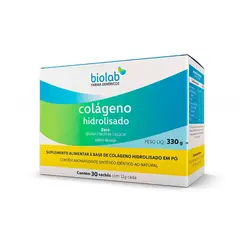 COLAGENO HIDROLISADO EM PÓ BIOLAB COM 30 SACHES