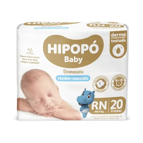 FRALDA HIPOPO BABY RN 20 UNIDADES