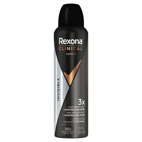 DESODORANTE AEROSOL REXONA CLINICAL MEN INVISIBLE 150ML