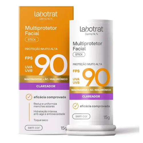 PROTETOR SOLAR FACIAL LABOTRAT EM STICK - SEM COR  FP90 15G