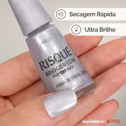 ESMALTE RISQUE BRIDGERTON DAMA DE PRATA 8ML