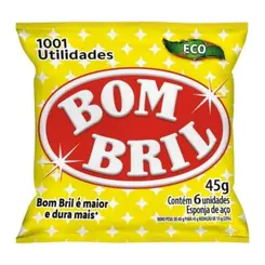 BOM BRIL ESPONJA DE AÇO COM 6 UNIDADES 45G