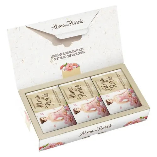 KIT SABONETE ALMA DE FLORES FLORES BRANCAS COM 3 UNIDADES 130G