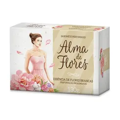 KIT SABONETE ALMA DE FLORES FLORES BRANCAS COM 3 UNIDADES 130G
