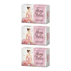 KIT SABABONETE ALMA DE FLORES JASMIM COM 3 UNIDADES 130G