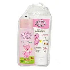 KIT CHEIRINHO BEBE COM SABONETE + COLONIA 200ML ROSA