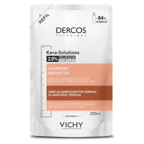 SHAMPOO DERCOS REFIL KERA SOLUTIONS - CABELOS DANIFICADOS 200ML