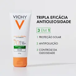 PROTETOR SOLAR FACIAL VICHY CAPITAL SOLEIL FPS 70 SEM COR 40G