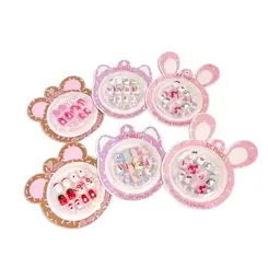 KIT UNHAS POSTIÇAS VIVAI INFANTIL COM PULSEIRINHA CORES VÁRIADAS