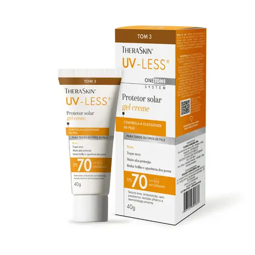 PROTETOR SOLAR FACIAL THERASKIN FPS70 UV LESS COR 3 40G