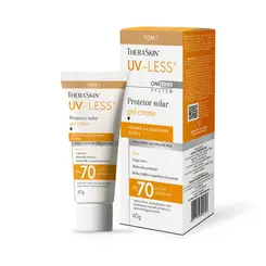 PROTETOR SOLAR FACIAL THERASKIN FPS70 UV LESS COR 1 40G