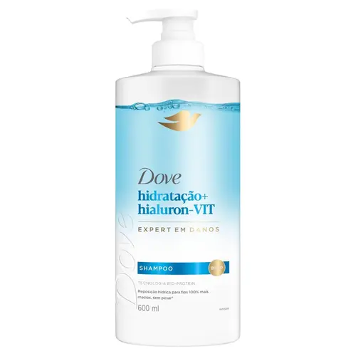 SHAMPOO DOVE HIDRATAÇÃO + HIALURON - VIT 600ML