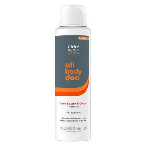 DESODORANTE CORPORAL AEROSOL DOVE MEN ALL BODY CARE SHEA BUTTER E CEDAR 150ML