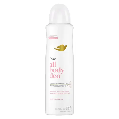 DESODORANTE CORPORAL AEROSOL DOVE ALL BODY RASPBERRY E ROSE 150ML