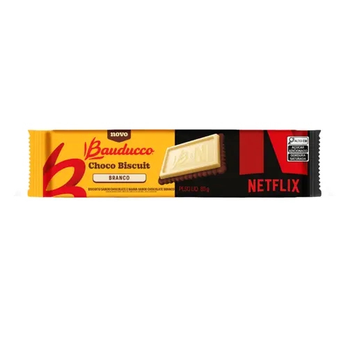 BAUDUCCO CHOCOBISCUIT NETFLIX COM CHOCOLATE BRANCO 80G