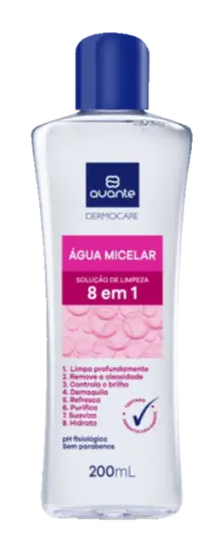 AGUA MICELAR AVANTE - SOLUÇÃO DE LIMPEZA 8 EM 1 200ML
