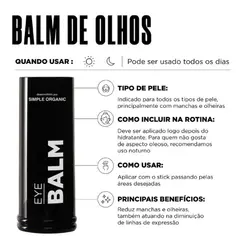 BALM SIMPLE STICK ANTIOLHEIRAS - HIDRATA, REDUZ OLHEIRA E LINHAS FINAS