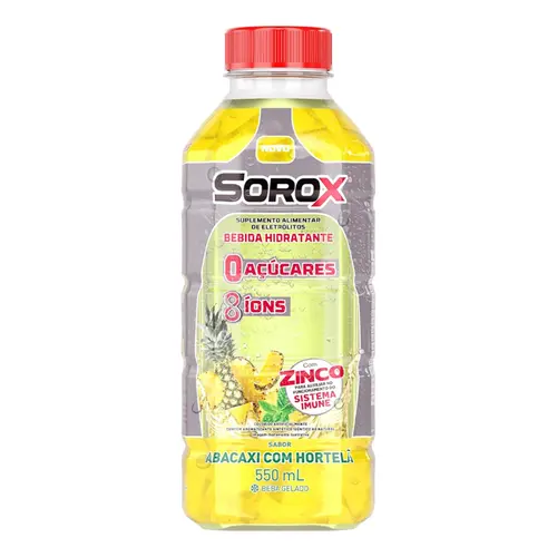 ISOTONICO SOROX SABOR ABACAXI COM HORTELA 550ML