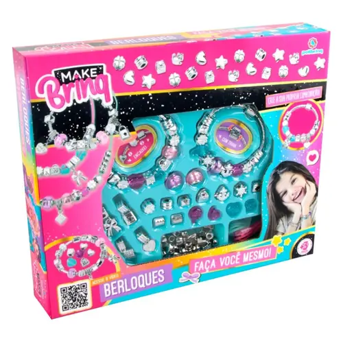 KIT BRINQUEDO DE PULSEIRAS E BERLOQUES MAKE BRINQ
