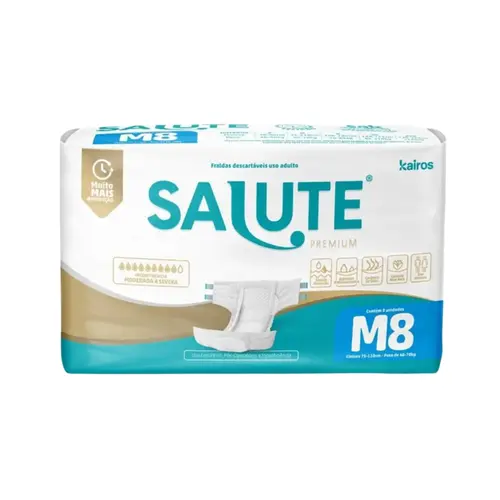 FRALDA SALUTE PREMIUM SENIOR TAM M COM 8UN