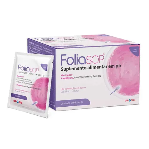 SUPLEMENTO PARA GESTANTES FOLIASOP SEM SABOR COM 30 SACHES