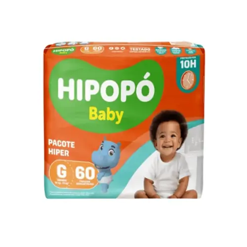 FRALDA HIPOPO BABY HIPER TAMANHO G 60UN