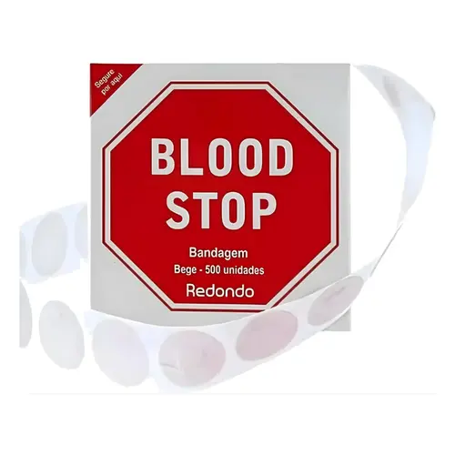 BLOOD STOP CURATIVO REDONDO COM 500 UNIDADES