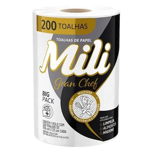 PAPEL TOALHA MILI GRAN CHEF 200 FOLHAS