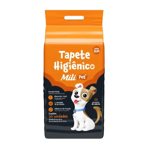TAPETE HIGIENICO MILI PET COM 30 UNIDADES