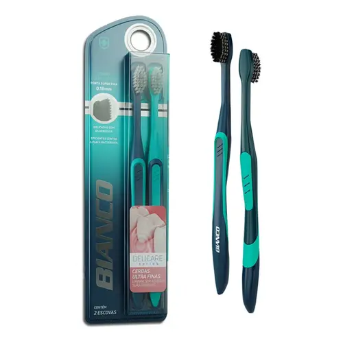 ESCOVA DE DENTE BIANCO DELICARE EXTRA MACIA COM 2 UNIDADES